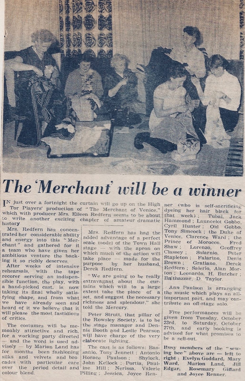 The Merchant of Venice, High Tor Players 1962, picture 18