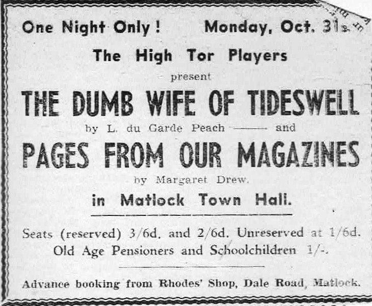 The Dumb Wife of Tideswell | High Tor Players, 1955