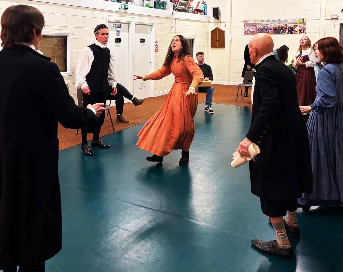 The Crucible company rehearsing together in costume