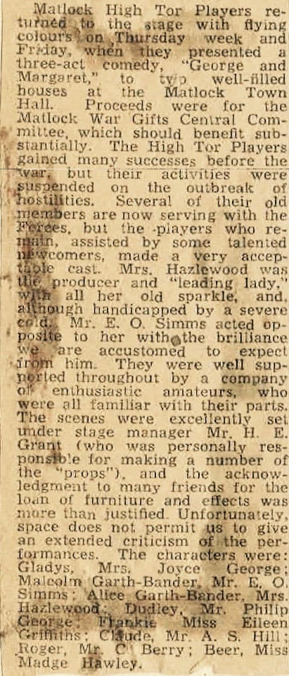 George and Margaret, High Tor Players 1944, picture 1