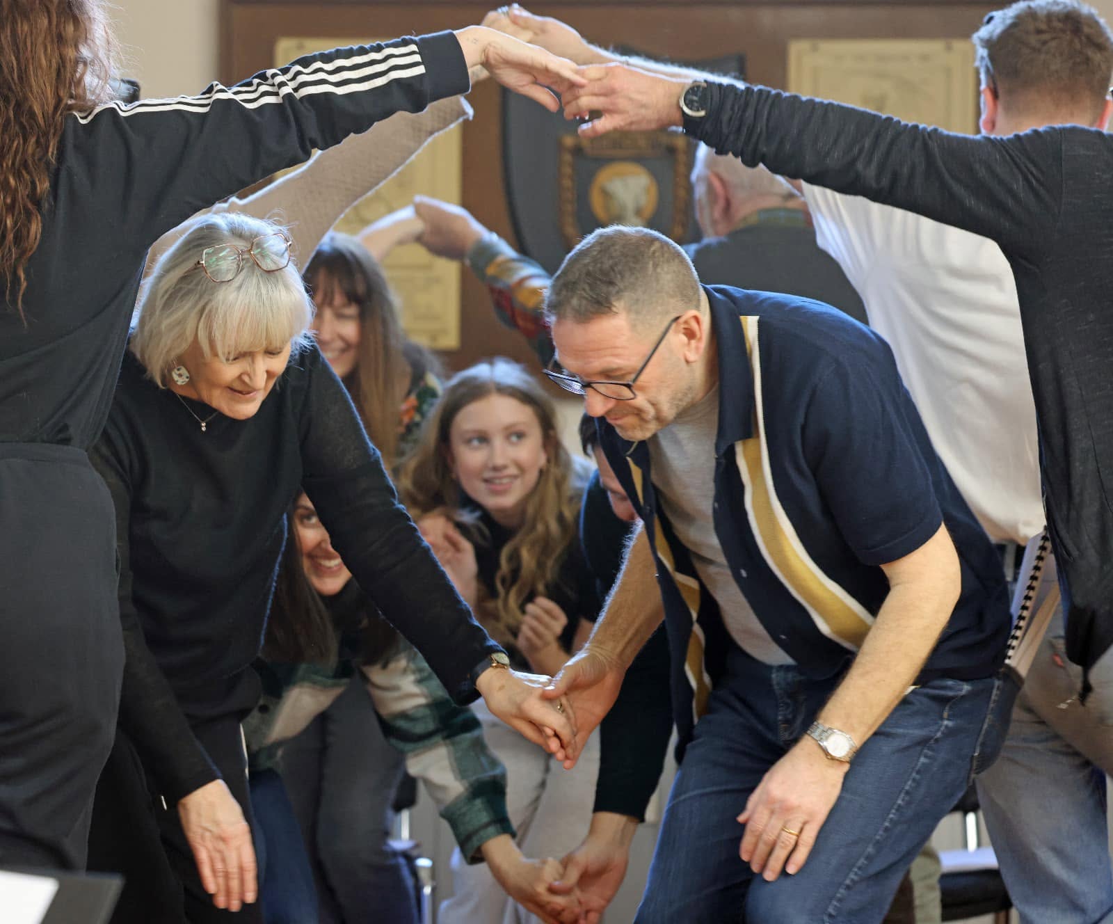 Much Ado About Nothing rehearsal, learning the dance